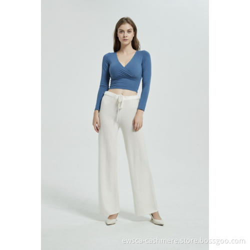 Baby Cashmere Women Home Wear Knitted Pants